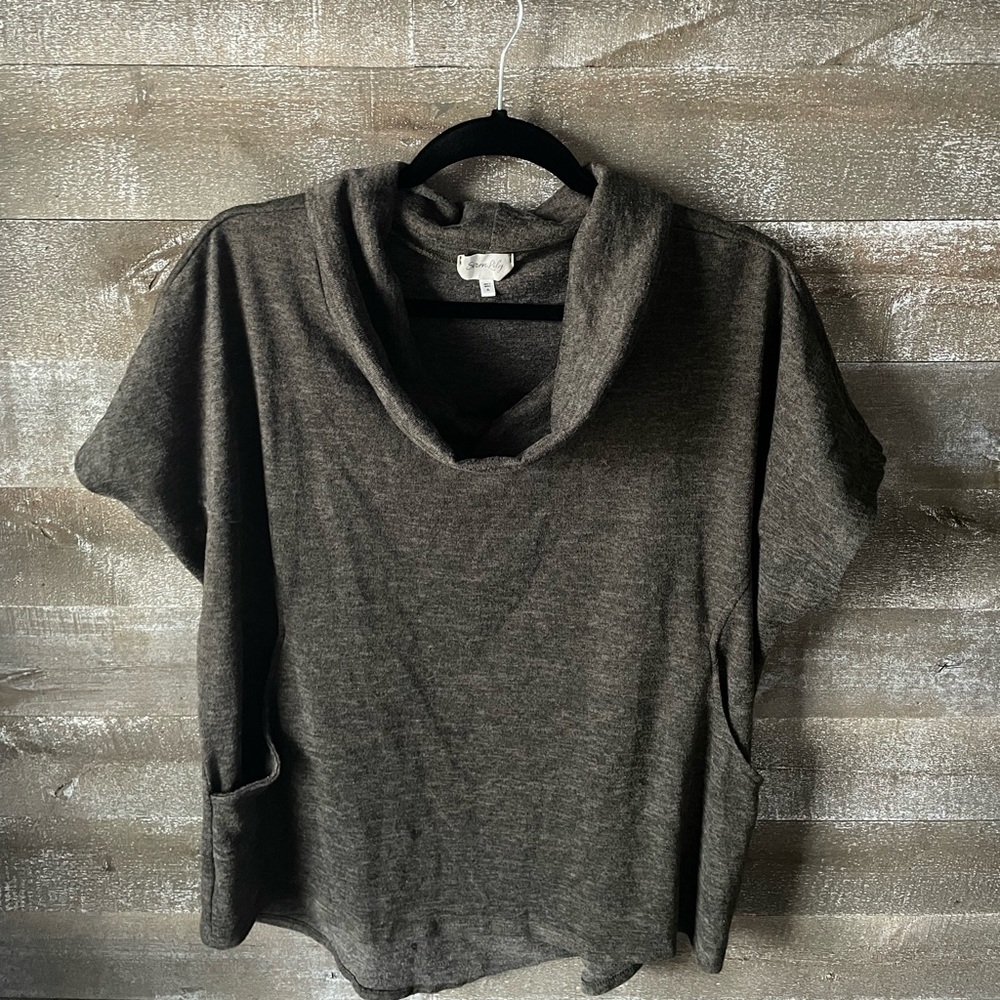 Cozy Charcoal Cowl Neck Sweater